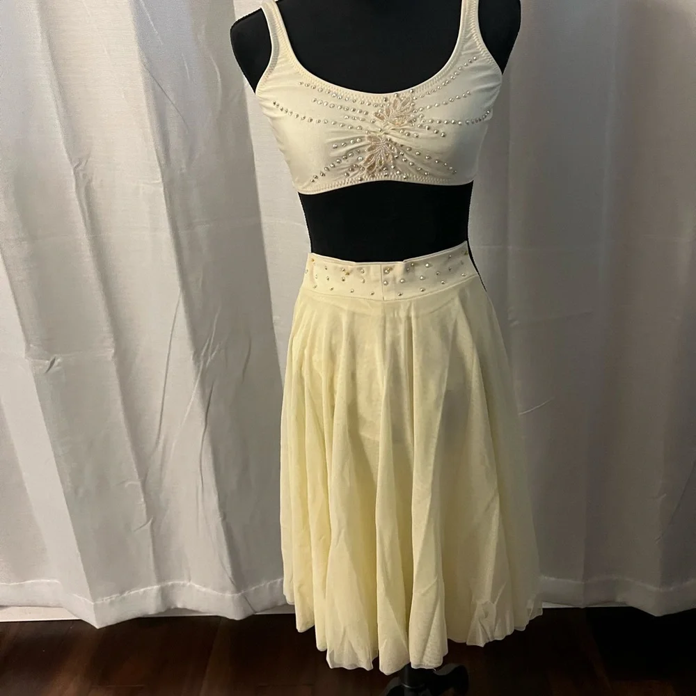 Elegant Crystal Couture Two-Piece Lyrical Costume w/ Swarovski Rhinestones - AS - Picture 2 of 4